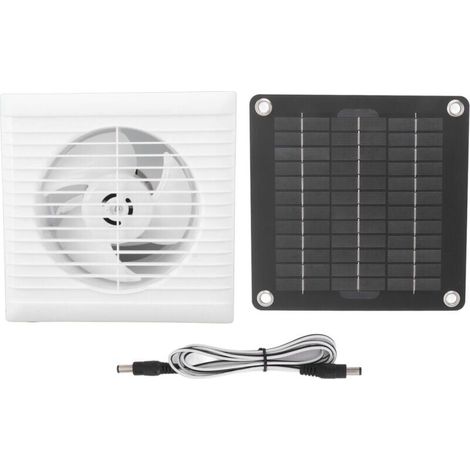 Ventilatore di scarico solare impermeabile IP67 da 6 pollici, sicuro, con pannello solare da 10 W 12 V per pollaio, capannone e cuccia per animali.