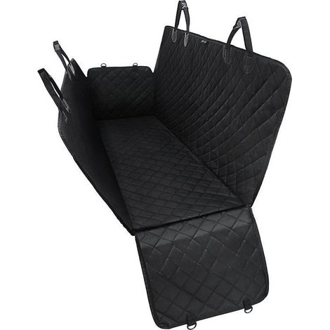 Housse de siège arrière pour chien, version améliorée 2025, en tissu 600D ultra-résistant, imperméable et anti-griffures, idéale pour les voitures, camions et SUV. Taille standard, noire. (1/5)