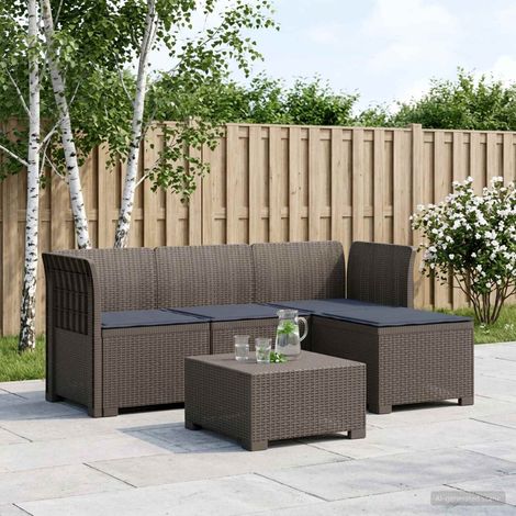 vidaXL Sofá de Jardín para 4 Personas con Cojines y Diseño de Rattan (1/5)