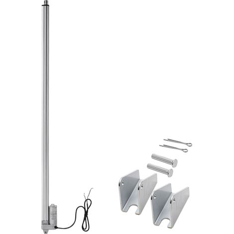 Vérin électrique 12V, course 1016mm, IP65 étanche, force 3000N, vitesse 5mm/s, avec support de montage pour trackers solaires et machines industrielles. (1/5)