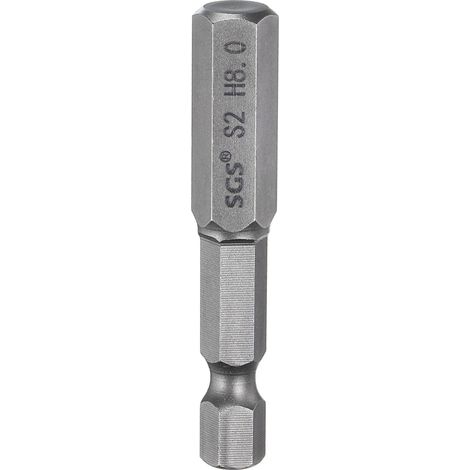 Embout de Tournevis Hexagonal 8mm Métrique Pointe Plate 1/4" Tige Hexagonale 50mm (2") Longue Magnétique Embouts de Tournevis à Douille Hexagonale (1/5)