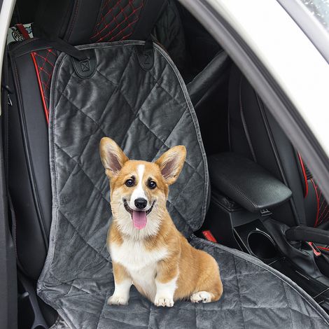 Coprisedile anteriore per auto PawHut per cani, protezione antiscivolo per animali domestici con ancoraggio e cinghia avvolgente per camion, furgoni, SUV, 105x46 cm, grigio