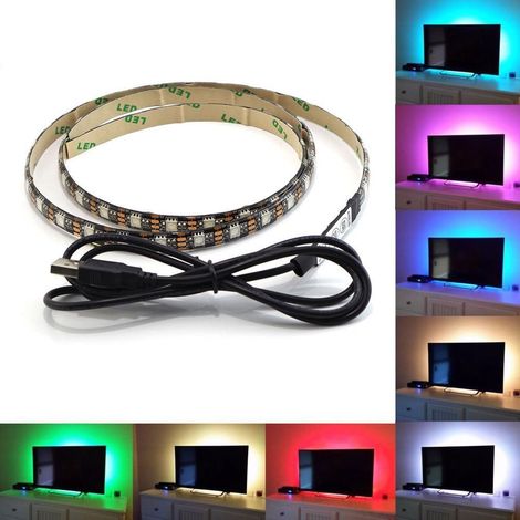 Bande de rétroéclairage TV RGB 5050 USB 5V, un produit à 3 boutons très populaire sur Amazon, eBay et AliExpress.