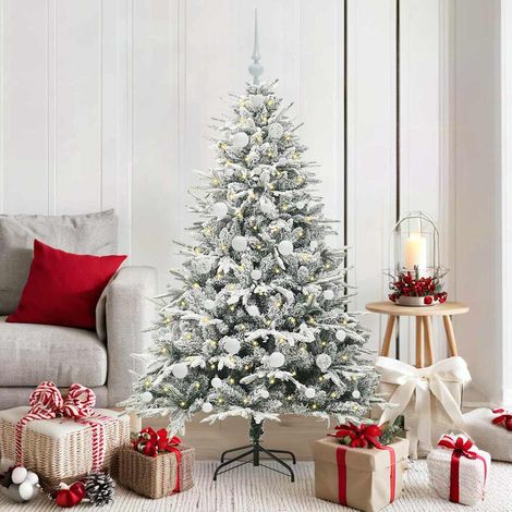 Künstlicher vorbeleuchteter Weihnachtsbaum mit Kugelset Grün