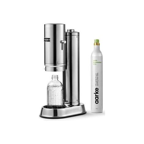 Sodamaschine - Aarke - Carbonator Pro - Edelstahl - Glasflasche 800 ml - Push-to-Lock™