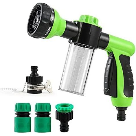 Pistolet Arrosage Jardin, Haute Pression 8 Modes Réglable d'Arrosage avec 100ml Réservoir et 4 Interface - (1/5)