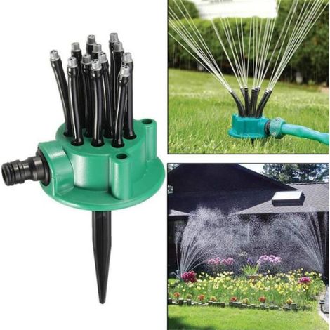 1 Arroseur de jardin, Rotation 360°, Plastique ABS, Multi-têtes, Irrigation automatique, Pelouse (1/4)