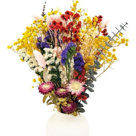 Bouquet de Fleurs séchées Naturelles pour la décoration de la Maison Table Boho Fleurs Naturelles fabriquées à partir de Vraies Fleurs pour la décoration du Salon Arrangement de Mariage (1/5)