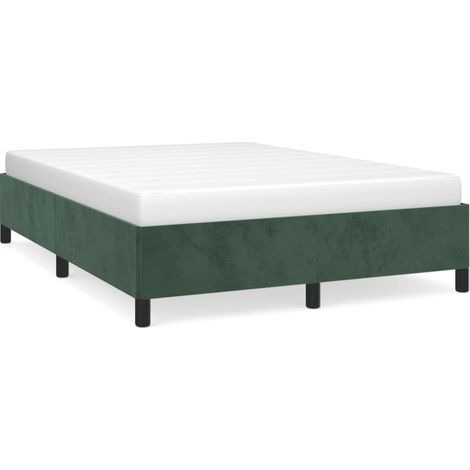 Lit double,Lit adulte,Cadre de lit sans matelas vert foncé 140x190 cm velours CFW7487272 (1/5)