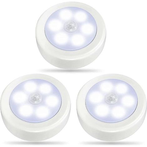 Lot de 3 lampes LED détecteur mouvement placard veilleuse à piles sans fil (1/5)