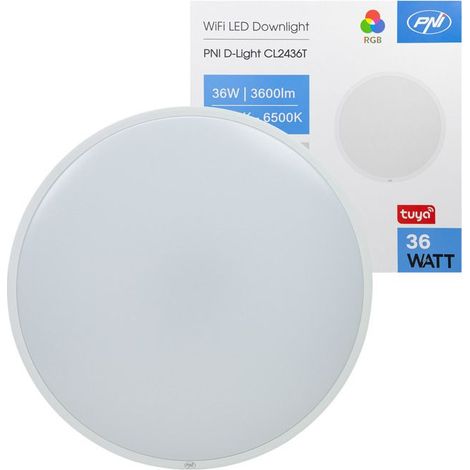 Plafonnier LED - PNI - D-Light CL2436T - Wi-Fi - RGBW - Dimmable 36W 41cm