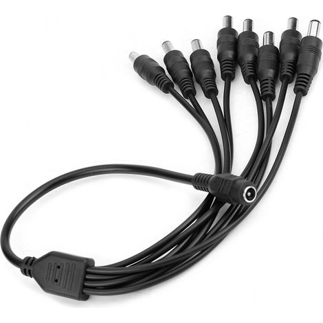 Câble séparateur d'alimentation 1 femelle vers 8 mâles 12V DC pour caméra de surveillance
