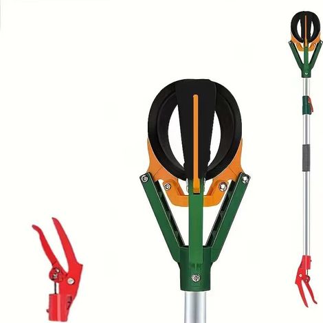 Cueille-fruits à trois griffes en caoutchouc souple, longue portée, pour récolter les fruits en hauteur, sans échelle, pour pommes, poires, agrumes et fruits à arbres fruitiers (60 cm). (1/2)
