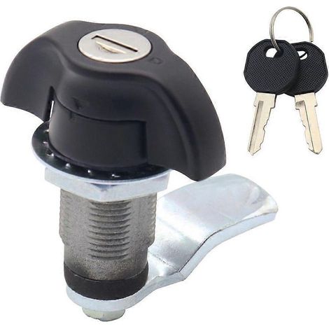 1 barillet à came tubulaire, alliage de zinc, 2 clés incluses, pour tiroirs, armoires, coffres et camping-cars (1/4)