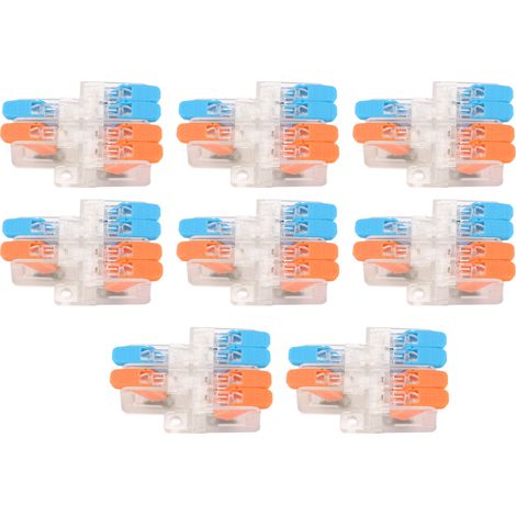Connecteur rapide 10 pièces, 2 entrées 4 sorties, fil 0,5 à 6 mm², 41A 450V, borne de jonction électrique (1/5)