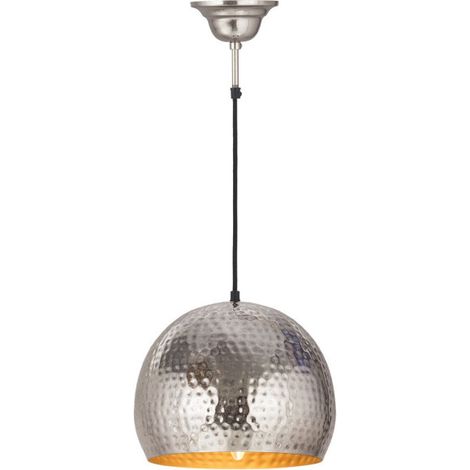 Lampe Suspension Design "Factory Style" 27cm Argent (1/2)