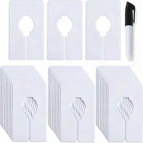 Kleidertrenner zum Aufhängen von Kleidung, 30er-Pack, weiß, 1,5x, rechteckig, Kleiderschrank-Organizer, Kleidertrenner zum Sortieren und Aufbewahren Ihrer Kleidung. (1/5)