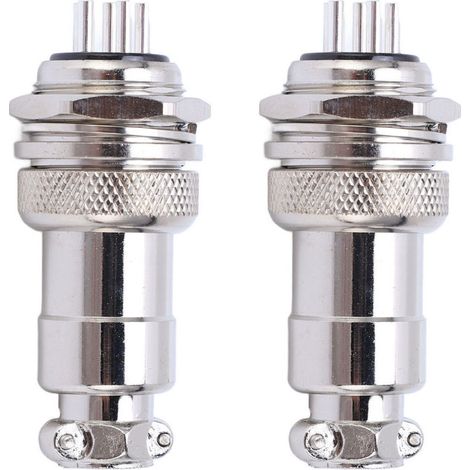 2PCS Connecteur Aviation Mâle Femelle 6 Broches 20mm 250V AC DC en Alliage de Zinc (1/5)