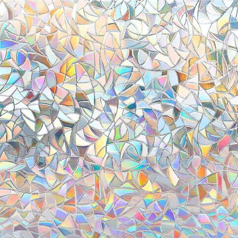 Stained Glass Effect Self-Adhesive Window Film, Rainbow Self-Adhesive Privacy Film for Bathroom – 60 x 400 cm (1/5)