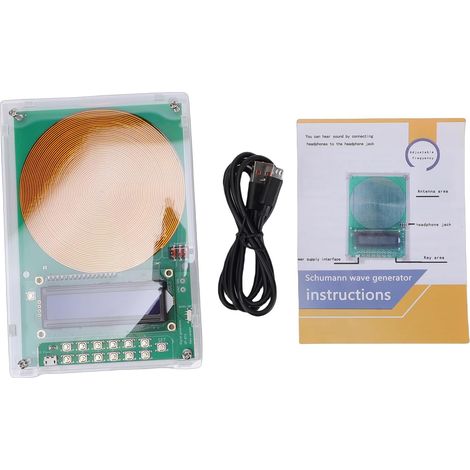 Generador de resonancia, dispositivo de curación de alta frecuencia con ondas cuadradas sinusoidales puras ajustables de 0,1 Hz a 30.000 Hz (chapado en oro con carcasa de panel dorado). (1/5)