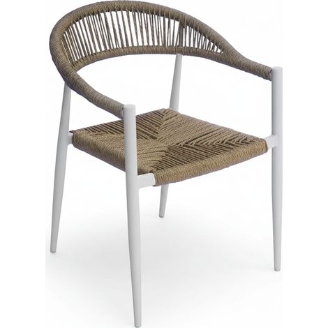 Moia Greenwood Poltrona Milano Alluminio Corda Paglia Bianco (1/5)