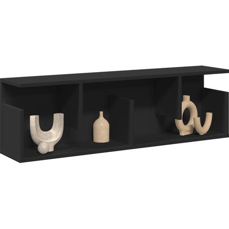 Wandschrank 100x20x30 cm Schwarz Holzwerkstoff