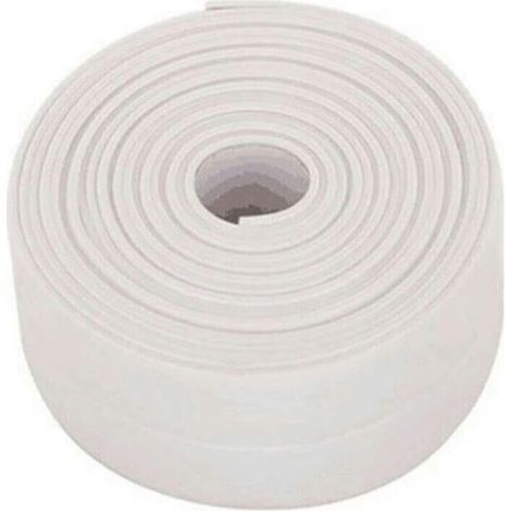 Bande d'étanchéité autocollante en PVC pour joint d'évier, 3,2 mètres, étanche à l'humidité, pour salle de bain et cuisine, blanche (1/5)
