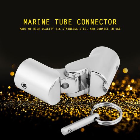 Quincaillerie marine raccord tube tuyau pliant rotatif inox 22mm (1/5)