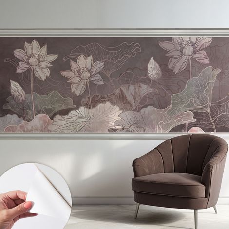 Papier peint autocollant adhésif avec imprimé installation simple qualité excellente sans désordre Botanique paisible 250x104 cm (1/5)