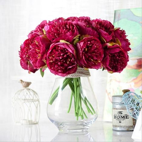 Pivoine Artificielle - Soie - Fuchsia (1/4)