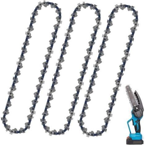Lot de 3 Chaîne de tronçonneuse 3/8"LP 33 maillons 20.32 cm Faible Rebond Compatible avec Bosch AKE 35 S AKE 35-19 S, Einhell, Husqvarna, Makita, Dolmar, Oregon et autres Bluedeer
