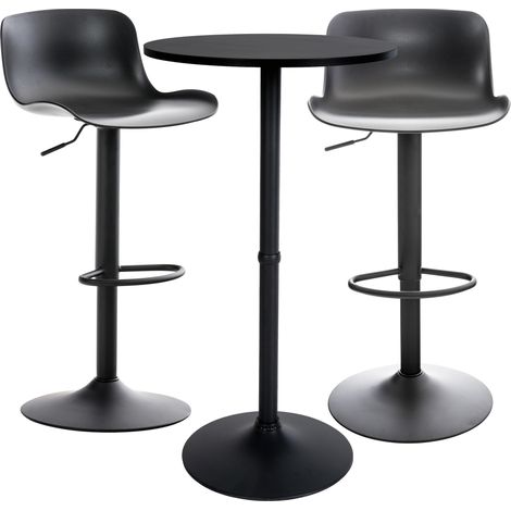 2er Bartisch Set Medora schwarz