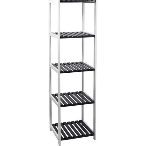 Scaffale Grigio Bianco 5 ripiani 34x33x147 cm