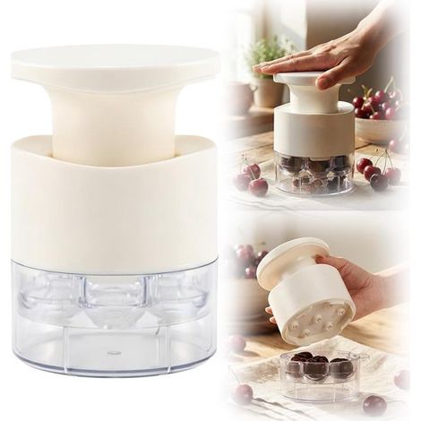 Snocciolatore per ciliegie a 7 fori, modello migliorato 2026, con paraspruzzi, meccanismo di sgancio rapido e design portatile. Snocciolatore per ciliegie per fare (1/5)