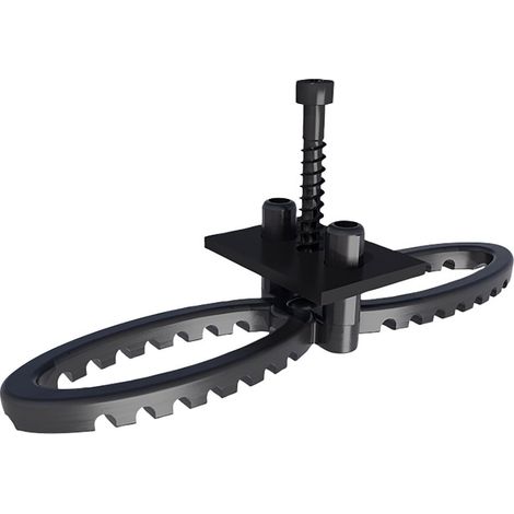 HSI Terra Deckclip mit Klemmplatte für Terrassendielen 2-12 mm inkl. Schrauben Polypropylen schwarz (1/2)