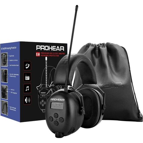 Gehörschutz mit Radio und Bluetooth, SNR 31dB, Schwarz (1/5)