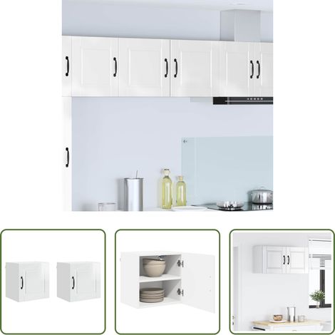 vidaXL Küchenregal - Küchenschrank mit Regal 2 pcs Hochglanz Weiß 40 x 31 x 40 cm (1/5)