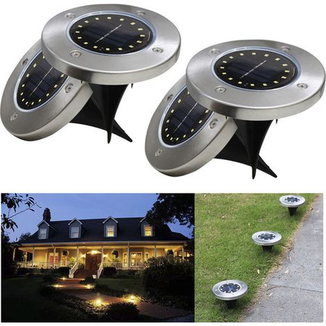 4er-Pack Solar-Gartenleuchten mit 16 LEDs, Bodeneinbaustrahler, dekorative Außenbeleuchtung (1/5)