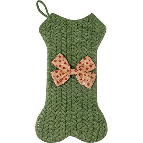 Calcetín navideño para mascotas con forma de perro, calcetín navideño con forma de gato, calcetines colgantes para chimenea, verde