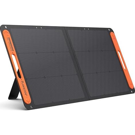 Jackery SolarSaga 100W Panneau Solaire Portable Bifacial pour Station Électrique Explorer 240V2/500/1000V2, Chargeur Solaire Pliable avec Sorties USBC/A pour Camping, Plein Air et Camping-cars (1/5)