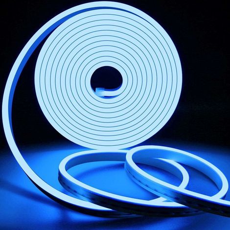 Bandes lumineuses flexibles au néon, Bande LED néon étanche, parfaite pour la décoration intérieure extérieure,bande lumineuse 12V (sans aucun accessoire) - bleu (1/4)