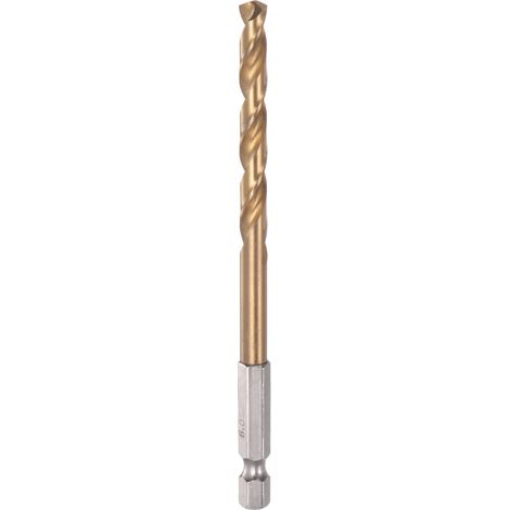 1/4" Hex Tige Foret 6mm Titane Perceuse Foret Ensemble M35 Haut Vitesse Acier Foret Hélicoïdal 113mm Long Entièrement Rectifié pour Bois, Inox Acier, Métal, Plastique (1/5)