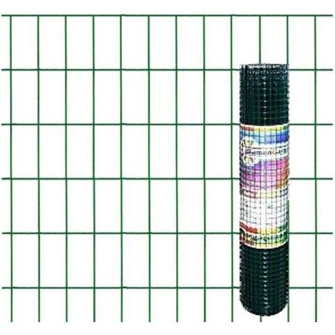 Rotolo rete elettrosaldata zincata e plastificata - 25 metri - maglie 75x50mm - Altezza: 1,20 m