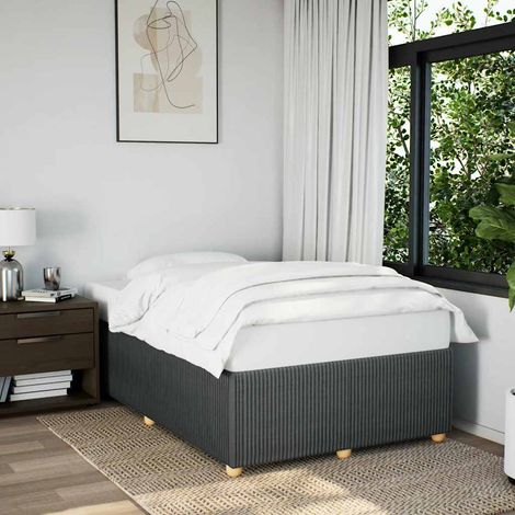 Bettgestell ohne Matratze Dunkelgrau 120x200 cm Stoff