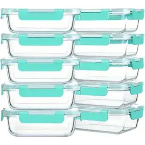 10 pièces boîtes hermétiques pour aliments,Boîte à lunch, ensemble de boîtes d'approvisionnement, étanche, à l'épreuve de fuites, sans BPA, peut être chauffé dans les micro-ondes, boîtes à repas, boît (1/4)