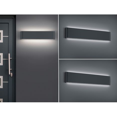 2er SET LED Außenwandleuchten Up and Down Light Anthrazit, Breite 46,5cm (1/5)