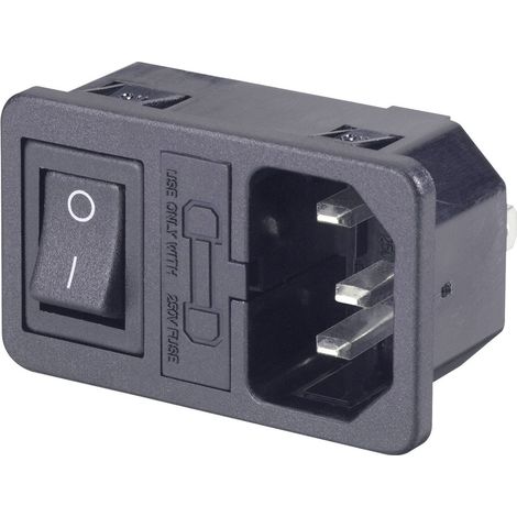 501637 Kaltgeräte-Steckverbinder Stecker, Einbau vertikal Gesamtpolzahl: 2 + PE 10 A Schwarz 1 St. (1/2)