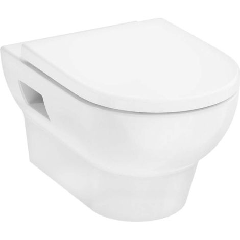 Hansgrohe GladeLake S WC suspendu Set 540 AquaChannel Flush avec abattant de toilette et couvercle avec SoftClose et QuickRelease blanc (1/2)