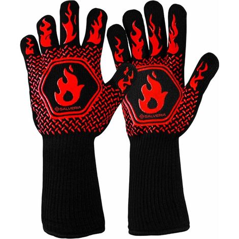 Gant four anti chaleur gant cheminee anti feu Résistant jusqu'à 800°C pour la protection contre les risques thermiques gants four anti chaleur barbecue 32cm Versailles (1/5)