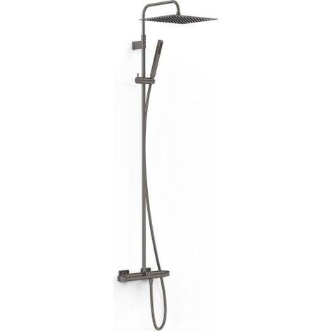 Ensemble de robinet thermostatique mural 3 voies pour baignoire et douche Over-wall Graphite - TRES 19031205GR
